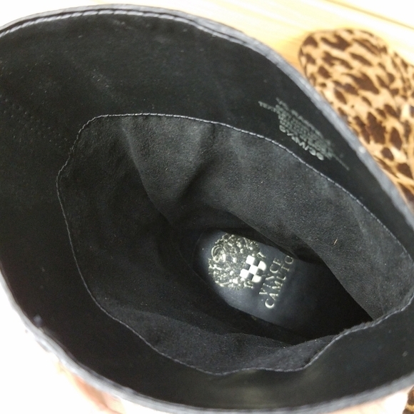 Vince Camuto 5.5 US Rastel 3 Leopard Print Calf Hair Kitten Heel Mid Calf Boots - Picture 9 of 10